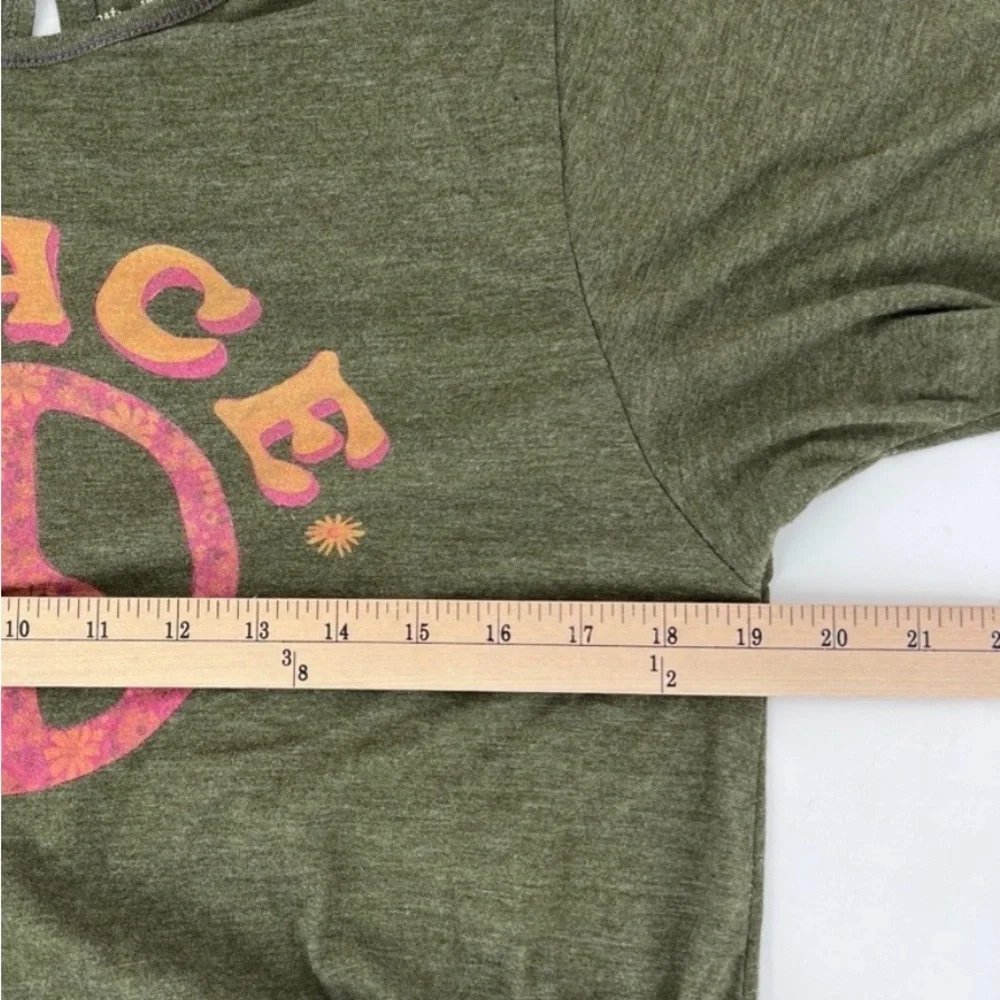 NATURAL LIFE Olive Jumpsuit with Peace Graphic - Picture 4 of 5